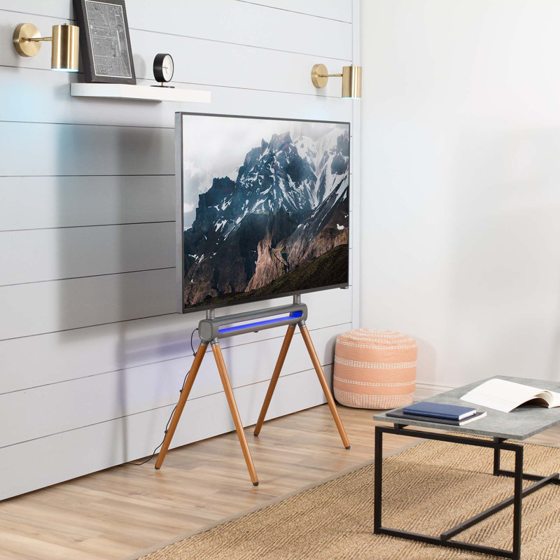 Easel Studio TV Stand with RGB Light, Wood