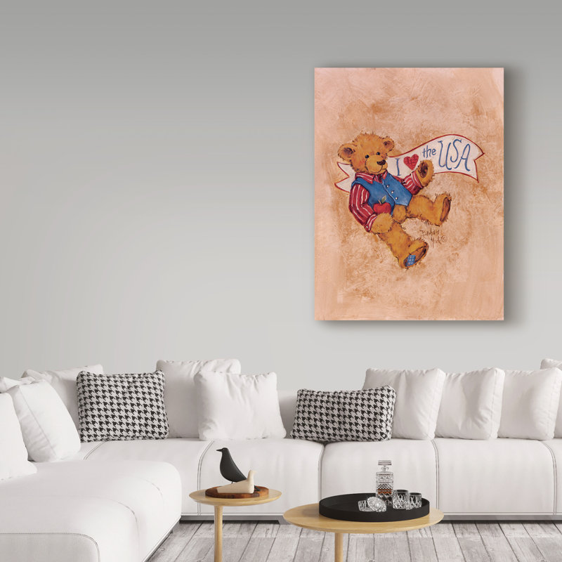 « americana garçon teddy », art sur toile, H 19 po x l 14 po x P 2 po