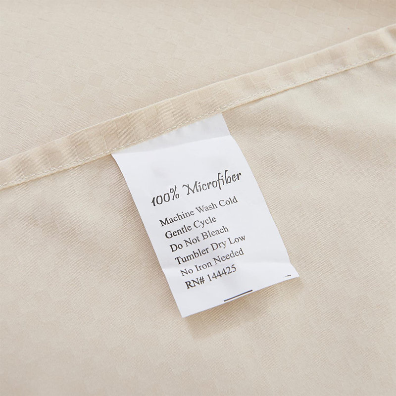 Ensemble de literie en microfibre , Ensemble de draps pour lit simple avec drap-housse, Beige