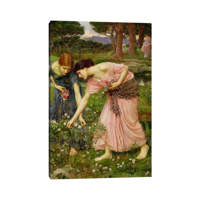 Gather Ye Rosebuds While Ye May', 1909 by John William Waterhouse - Wrapped Canvas Gallery-Wrapped Canvas Giclée