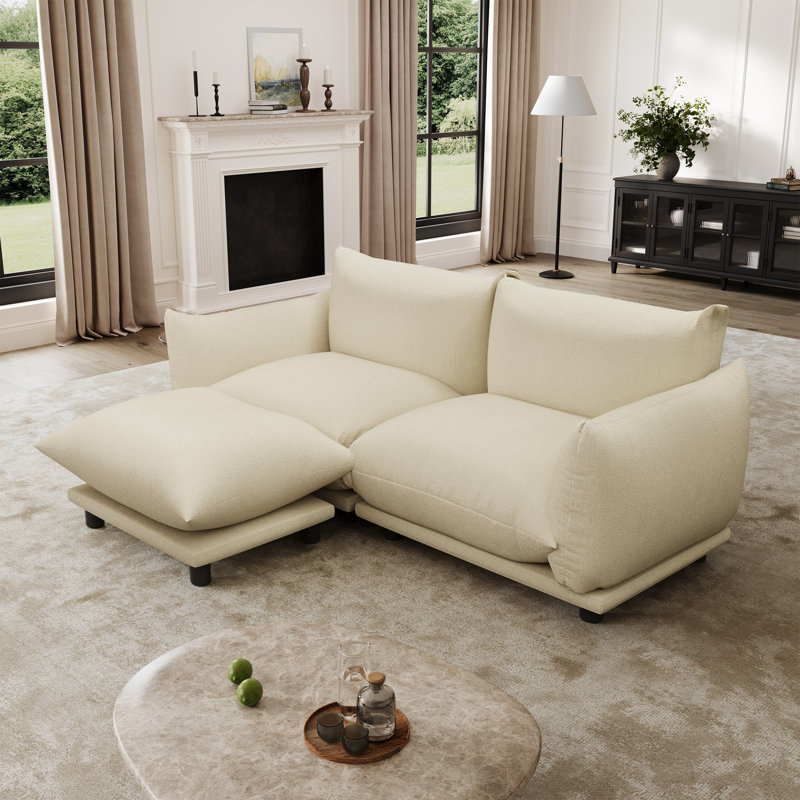 Canapé modulaire rembourré pour salon, Beige