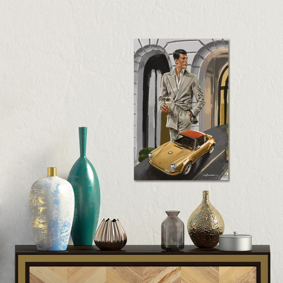 Vintage And Gold With Champagne von Sunflowerman - No Frame Gallery-Wrapped Canvas Giclée on Canvas