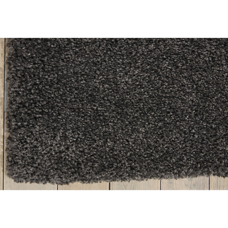 Tapis gris à poils longs Sunny, Rectangle 5 pi 3 po x 7 pi 3 po