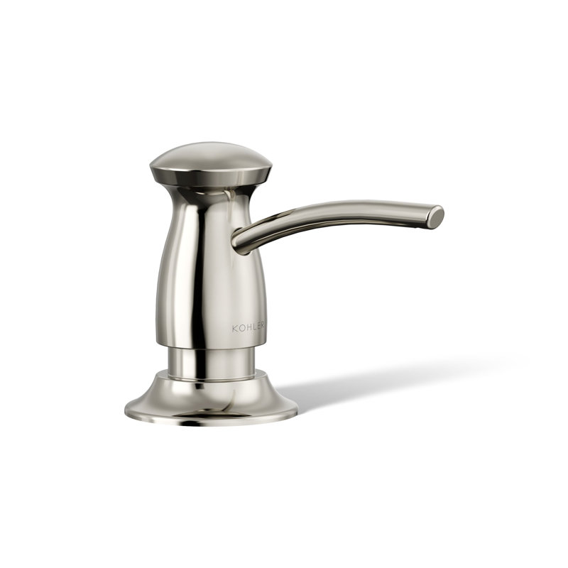 Transitional Design Refillable Soap Dispenser, Lotion Dispenser for Bathroom or Kitchen, Vibrant Polished Nickel