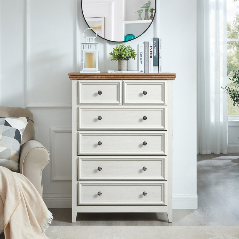 Commode 6 tiroirs Modern, Beige