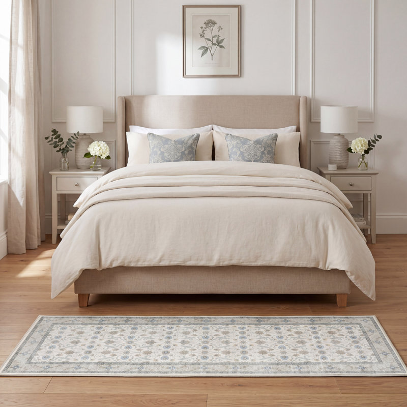Laura Ashley Washable Printed Velvet Rug, 2'2" x 6', Sage