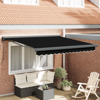 Ebern Designs Polyester Cover Retractable Patio Awning