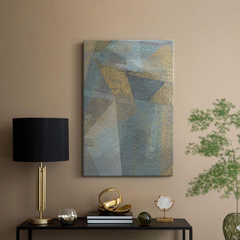 Géométrique à facettes I - Cavas enveloppés de galerie, H 27 po x l 18 po