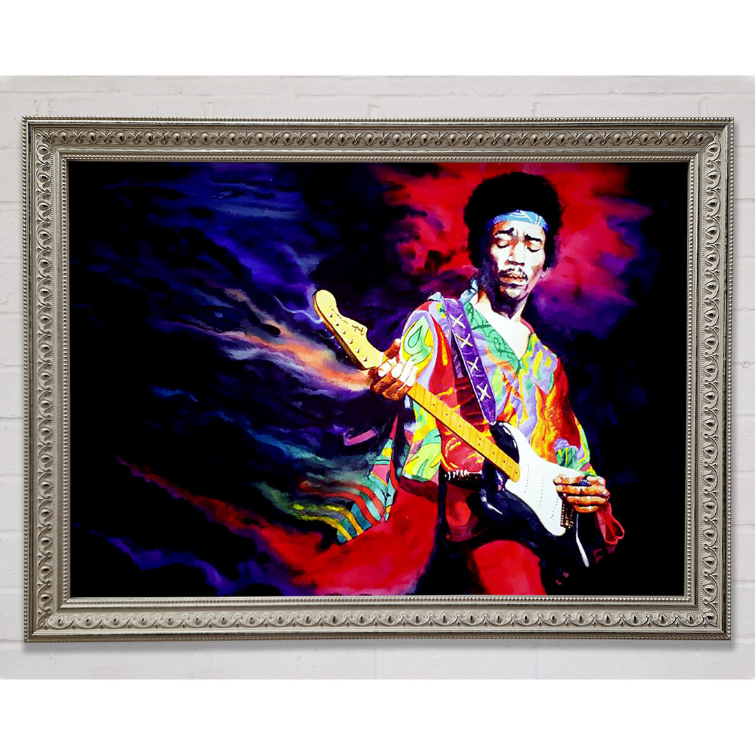 Jimi Hendrix Lightning Fast - Einzelner Bilderrahmen Kunstdrucke