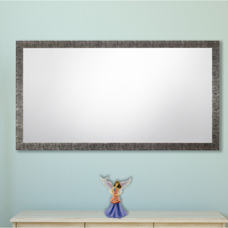 Abi-Leigh Solid Wood Flat Wall Mirror, Silver