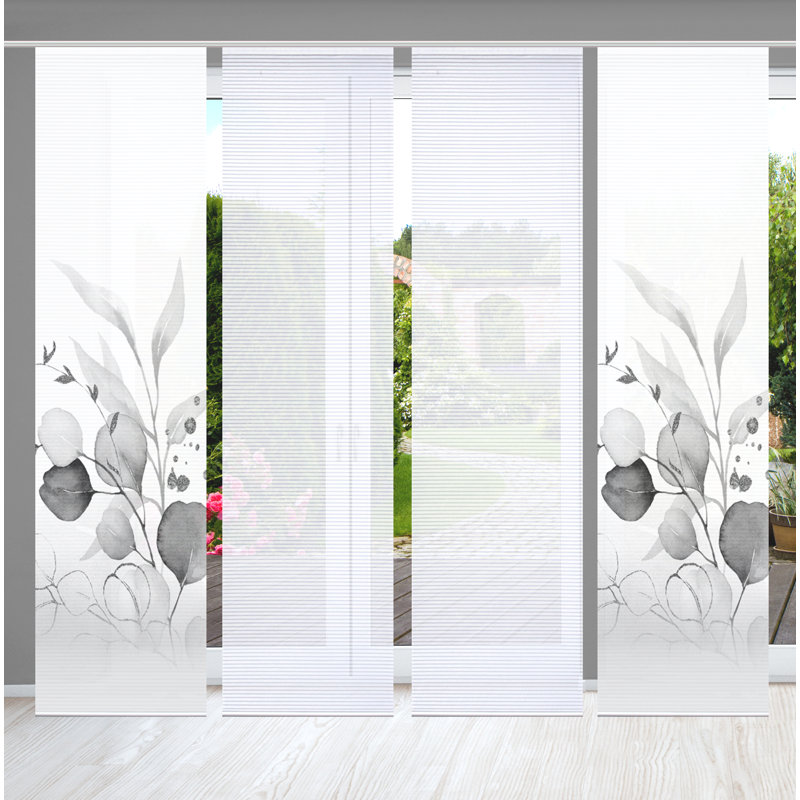 Polyester Semi Sheer Track Insert Sliding Panel, in Grey