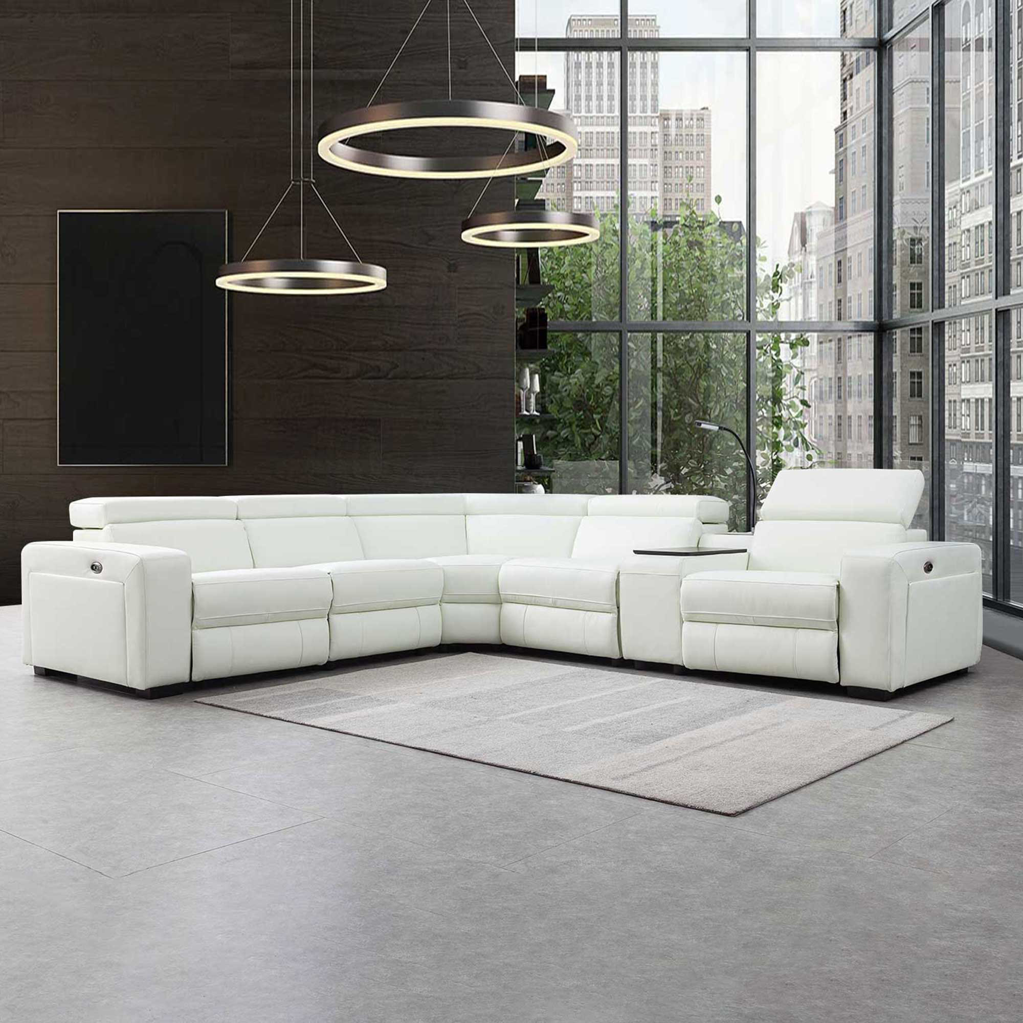 Hokku Designs Alepede 6 Piece Leather Sectional Reviews Wayfair