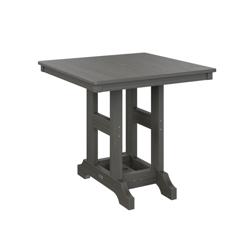 Table de bar carrée 33 po Berlin Gardens Garden Classic, H 39,5 po x l 33 po x P 33 po, Gris côtier