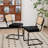 Tristen Rattan and Fabric Upholstered Dining Chairs-124083195-124083194