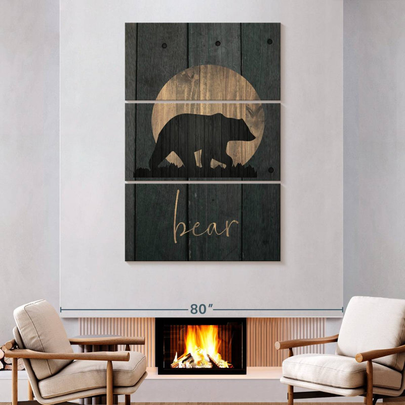 Brampt Wilderness Wood Bear, 74" H x 48" W