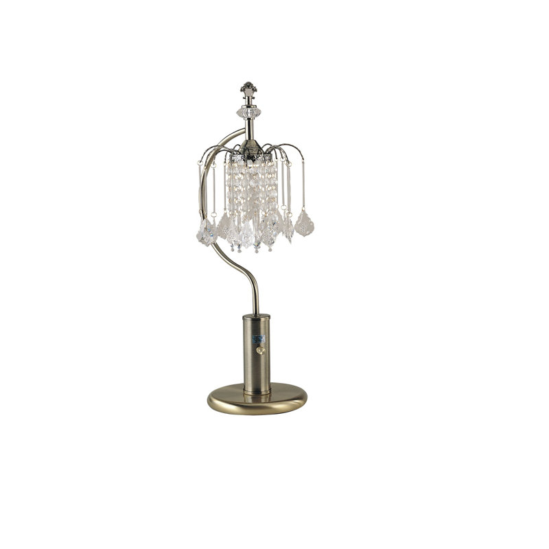 Roxane Metal Lamp, Antique Brass, 27" H x 9" W x 9" D, 3-Way