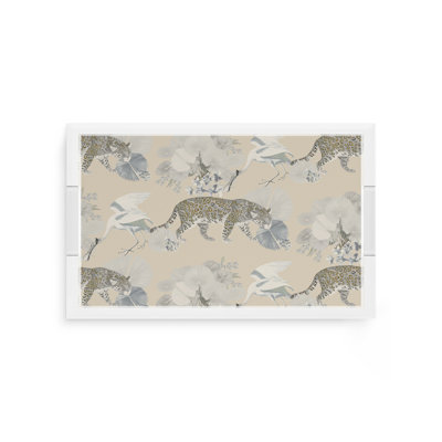 Leopard Walk Acrylic Rectangle Decorative Tray