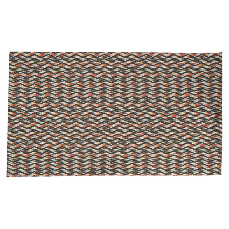 Nappe à chevrons ondulés Stephenie, Noir / Orange