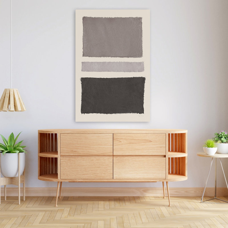 Mid-Century moderne et minimaliste peint tissage neutre, H 48 po x l 32 po