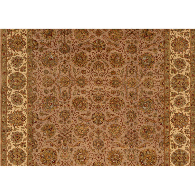 Tapis chameau et ivoire noué à la main de haute qualité