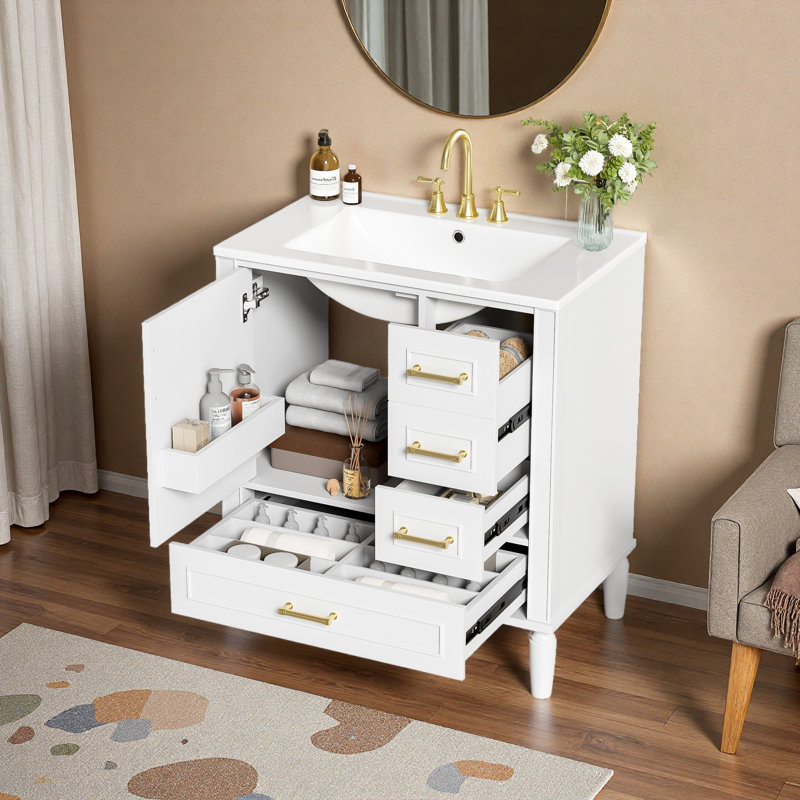 Ensemble de meuble-lavabo traditionnel 30 po, Blanc
