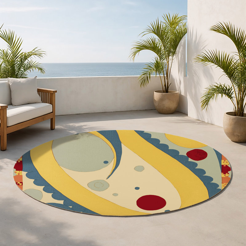 Tapis intérieur et extérieur Breezy Jive, Rond 5 pi