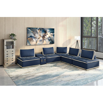 Upholstered L-Shaped Sectional Symmetrical