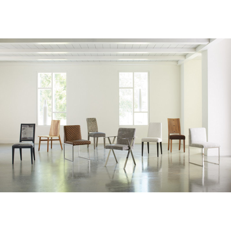 Contemporary Slant Solid Back Side Chair in Rich Brown