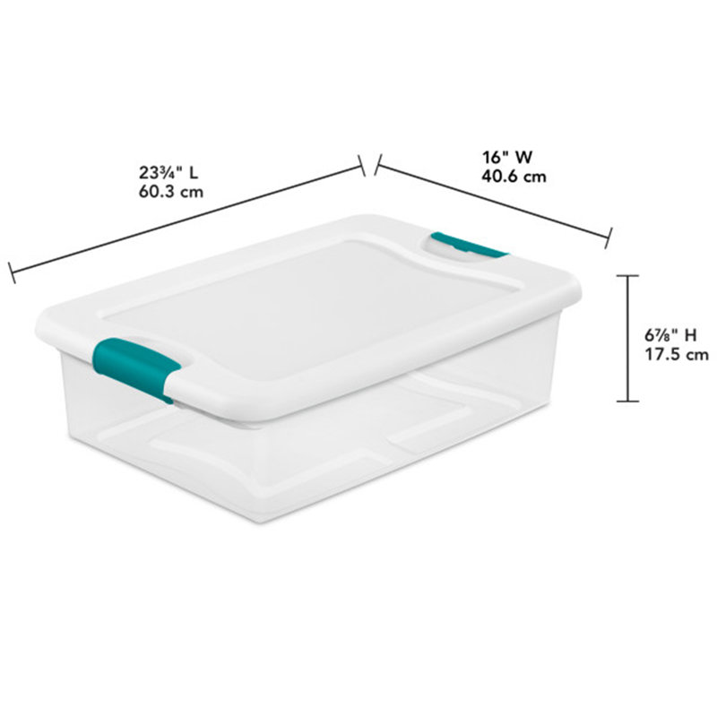 Clear Stackable Plastic Storage Boxes with Latching Lids, 24 Pack