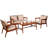 Dameika Acacia Wood 4 - Person Patio Conversation Set with Cushions-1458781156-1458366297