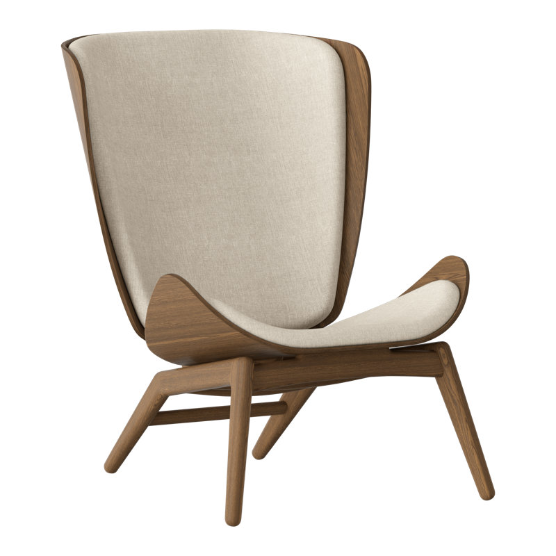 Shiela Upholstered Side Chair, White Sands 100% Polyester, Dark Oak