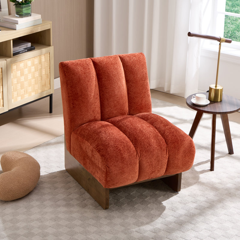 Fauteuil d'appoint moderne, méridienne rembourrée avec base en bois massif, fauteuil de lecture design pour le salon et la chambre à coucher