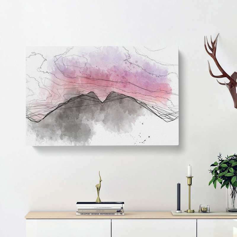 Mountain Mirror In Abstract - Wrapped Canvas Print, 40cm H x 60cm W x 3cm D