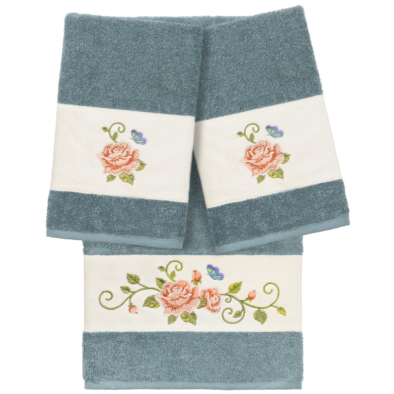Rebecca 3 Piece Turkish Cotton Towel Set, Teal