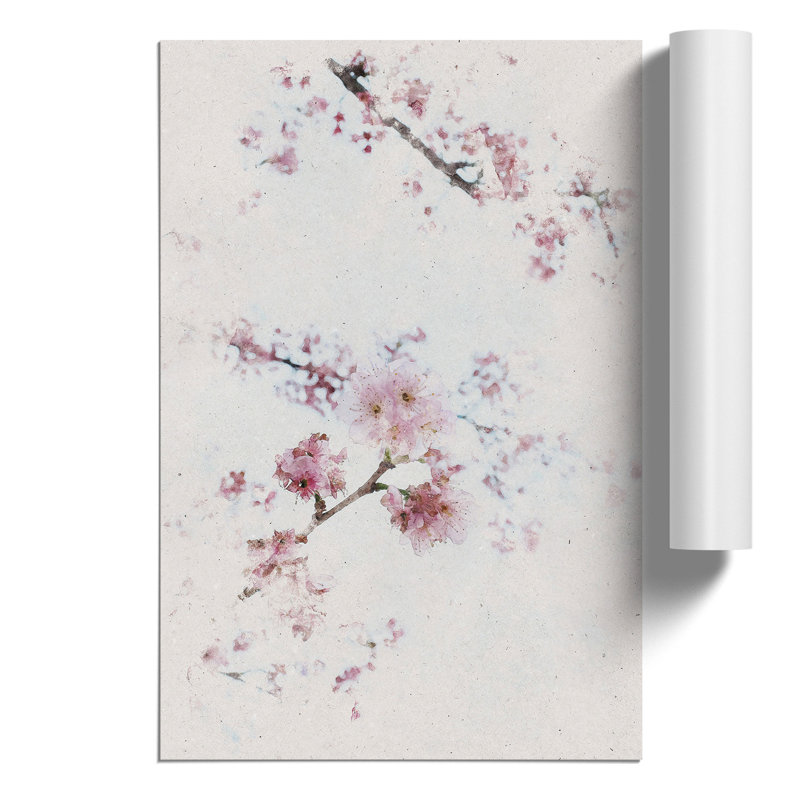Eye of the Cherry Blossom Tree Watercolour - Frameless Print, 30cm H x 21cm W x 0.1cm D