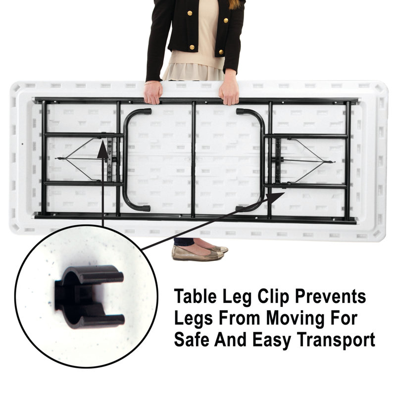 Table rectangulaire pliable à hauteur ajustable 48 po, H 27 po x L 60 po x l 30 po