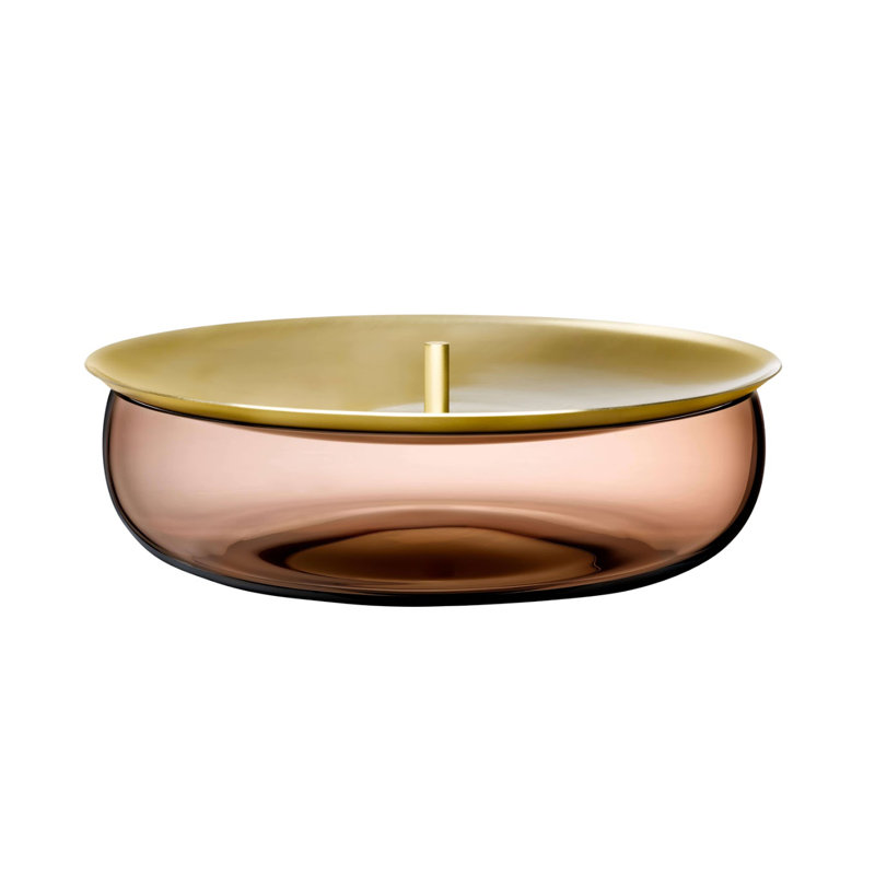 Beret Lead Free Crystal Storage Jar, 2.56" H x 8.43" W x 8.43" D, Caramel