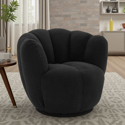 Alivya Upholstered Swivel Barrel Chair
