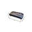 38" Gray Wool and Brown Ottoman