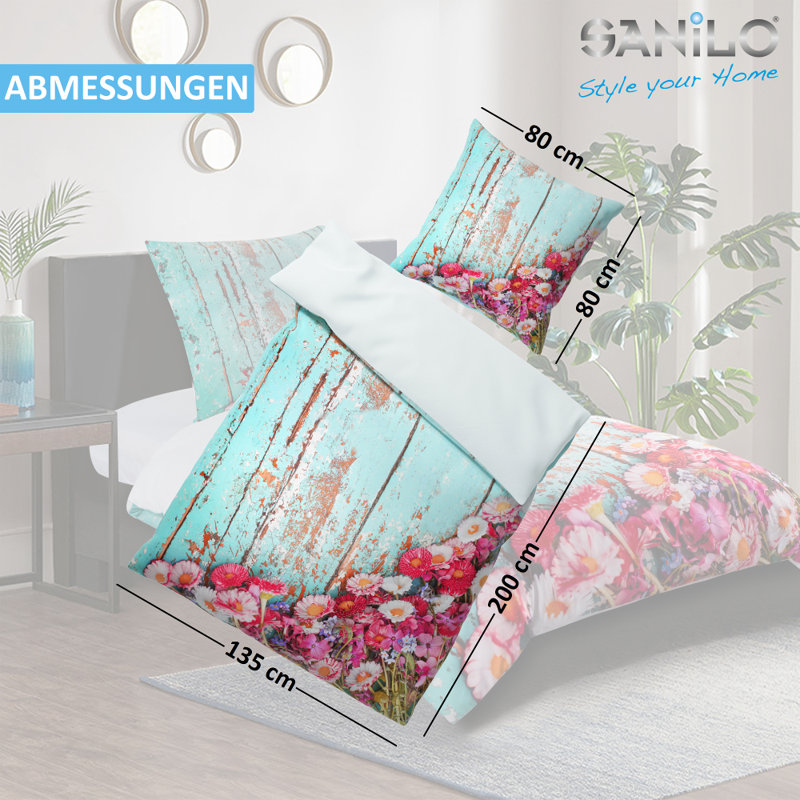 Cotton Floral Duvet Cover Set with Pillowcases Included