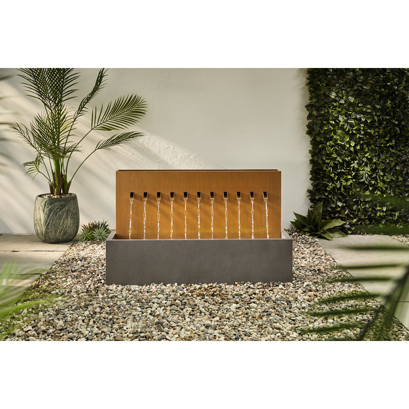 Metal Fountain with Lights