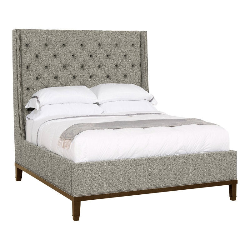 Michael Weiss Queen Upholstered Panel Bed, Tuck Graphite, Yes, Navajo
