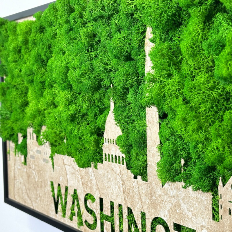 Washington Moss City Silhouette, art mural en métal