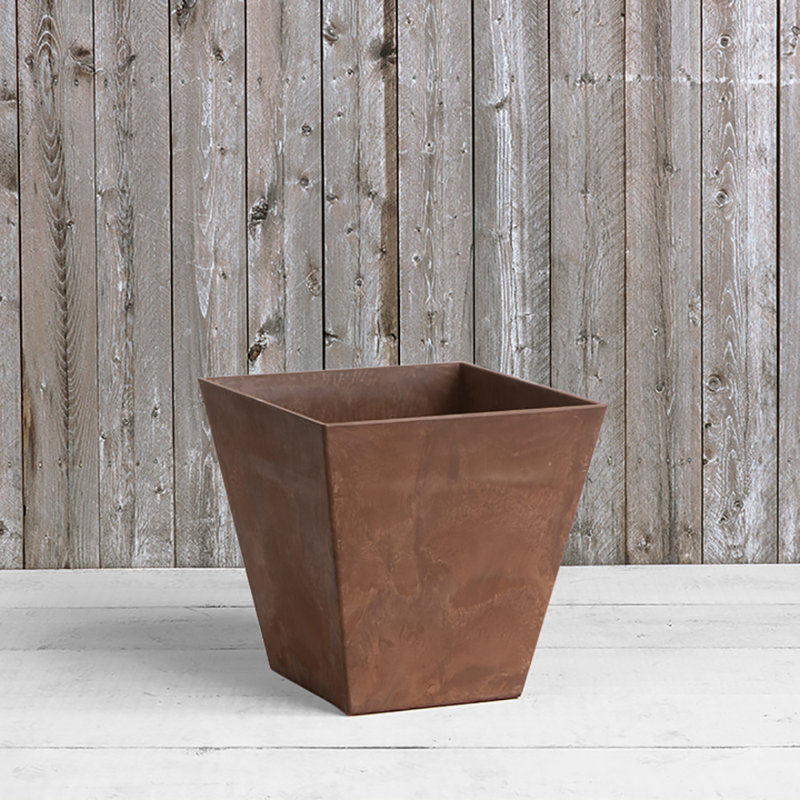 Alaunah Pot Planter, Rust, 10" H x 9.8" W x 9.8" D