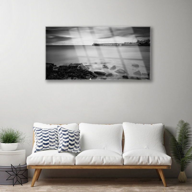 Sea Stones Landscape - Unframed Photograph on Glass