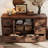 Laziza Modern Farmhouse 73.5" Wide Wood Barn Door Sideboard Buffet Cabinet With 6 Drawers And Open Sideboard Shelf-2058583413
