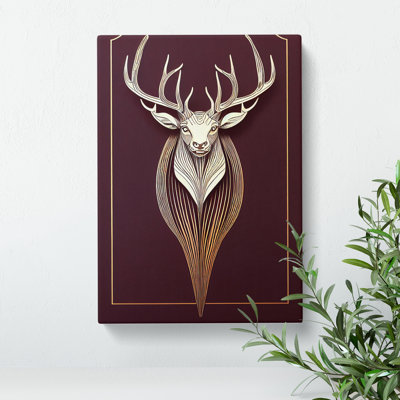 Art Deco Stag No.3 - Wrapped Canvas Print