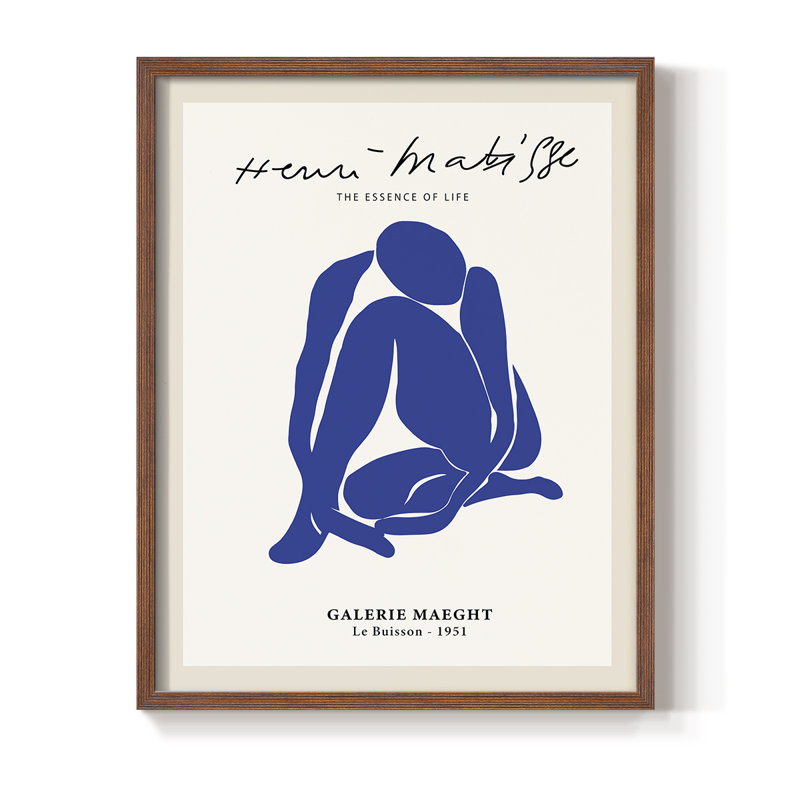 Matisse CXVI, reproduction encadrée - bois massif, H 10 po x l 8 po, Brun