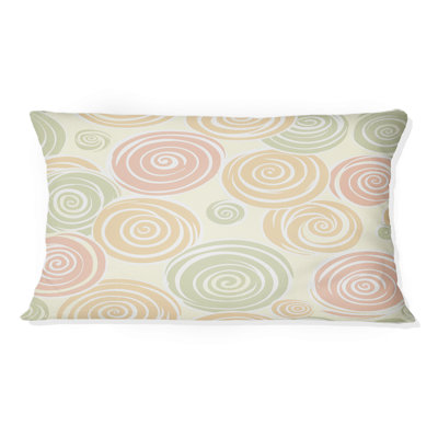 Yellow Pink Boho Spirals II - Boho Lumbar Pillow
