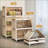 Cabinets 4-Tier Folding Storage Cabinet with Magnetic Door &amp; Wheels, 19.69×11.81×40.55 Inches | Off-White | Contemporary-1640222882